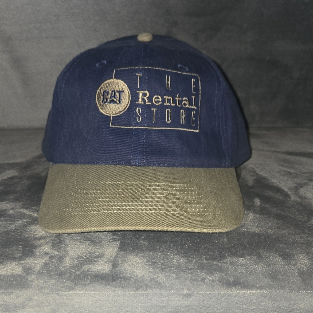 Vintage Hat CAT Navy and Olive Baseball Cap